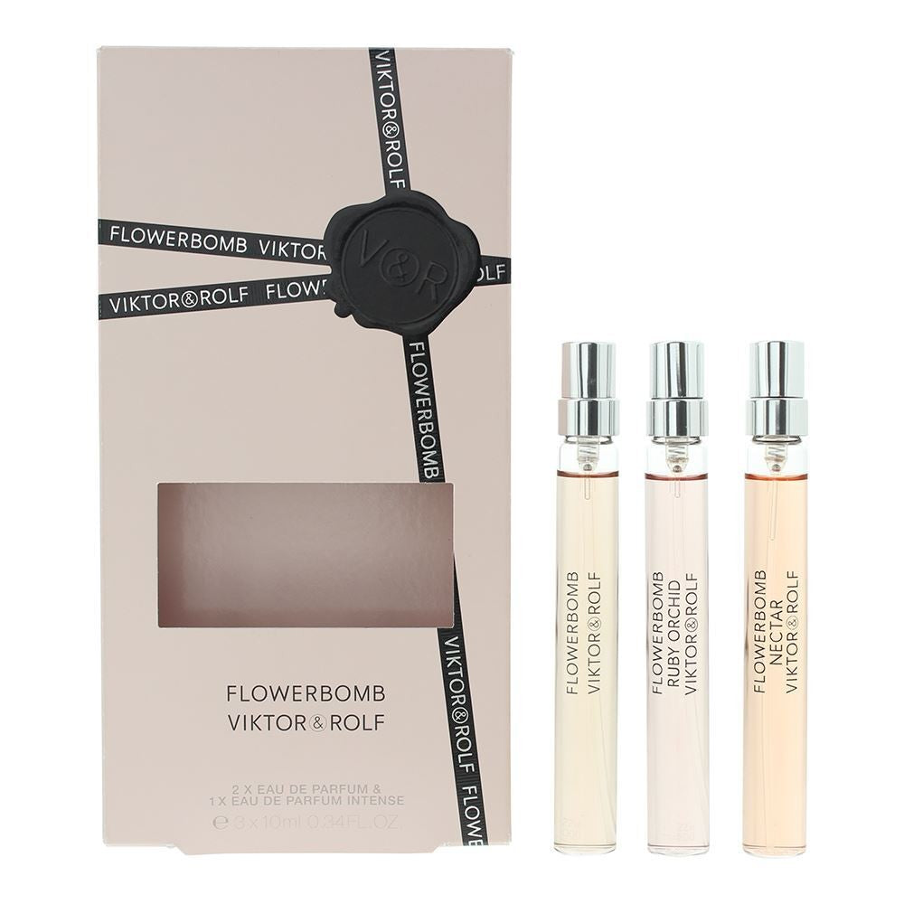 Viktor & rolf Set Viktor & Rolf: Flowerbomb Ruby Orchid Eau De Parfum naisille 10 ml + Flowerbomb Nectar Eau De Parfum naisille 10 ml + Flowerbomb Eau