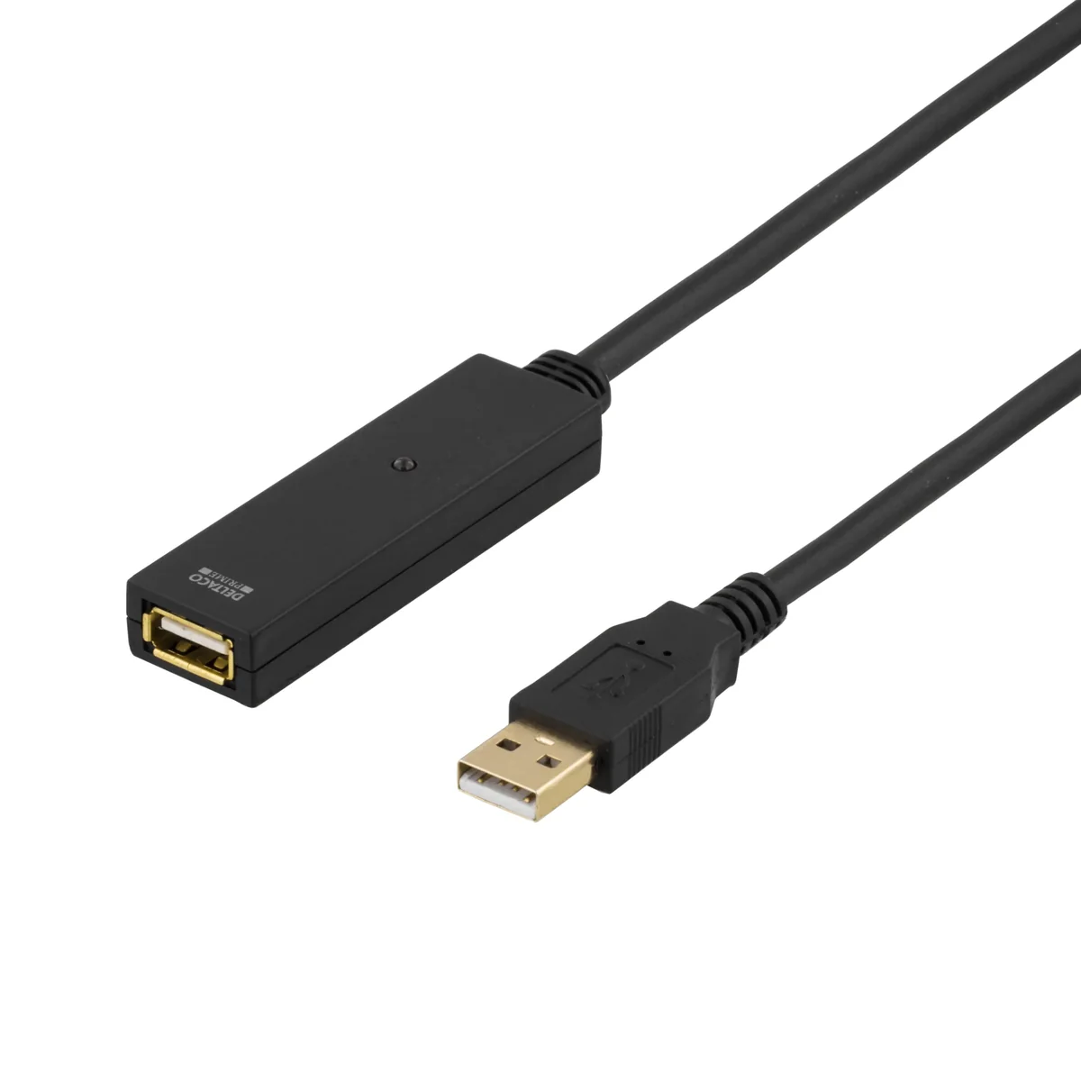 Deltaco USB2-EX15M USB 2.0 -jatkokaapeli, 15 m, musta