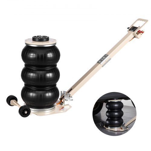 VEVOR Air Jack, 3 Ton Triple Bag Air Jack, Airbag with Six Steel Pipes, Lift Up to 450 mm, 1-6 s Fast Lifting Pneumatic with Adjustable Long Handle & Rubber Pad for Cars, SUVs, Pickup Trucks Repair