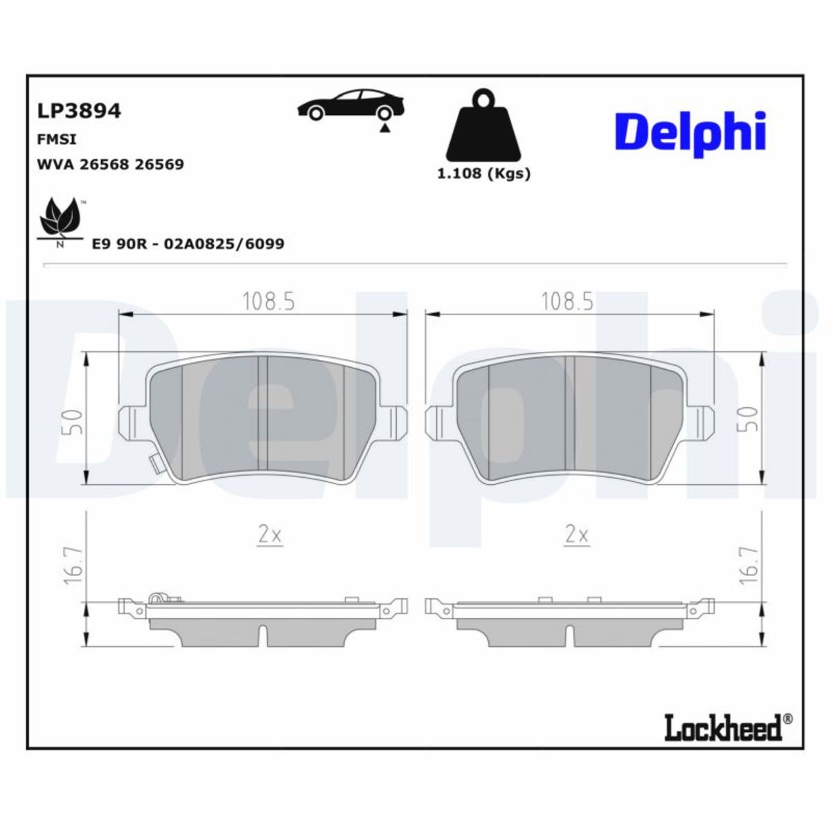 Jarrupalat, levyjarru DELPHI LP3894