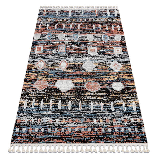 Matot Rugsx Matto moderni BELLE BR36A musta / vaaleanpunainen 160x220 cm 160x220 cm