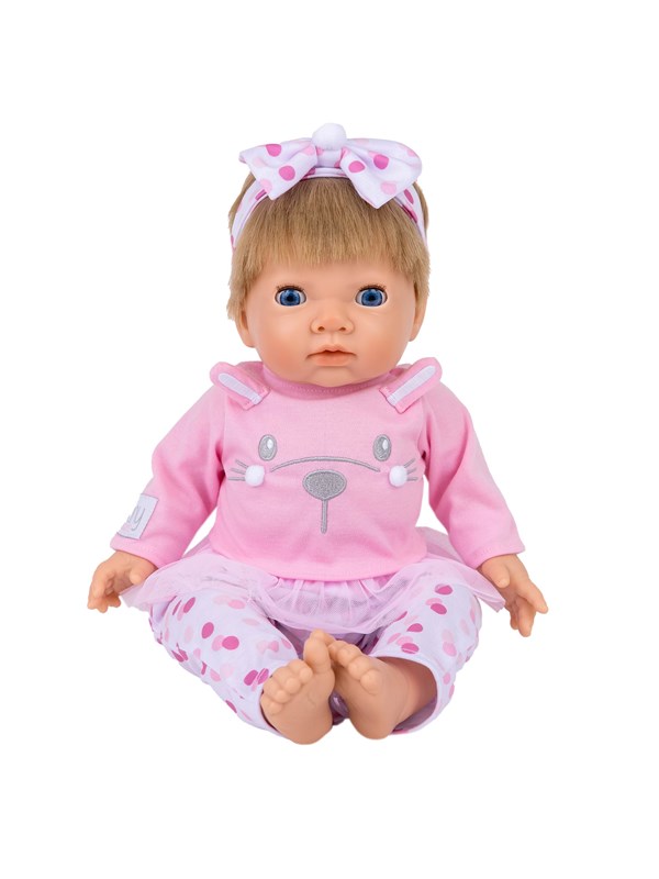 Tiny Treasures Doll with blonde hair and pink outfit