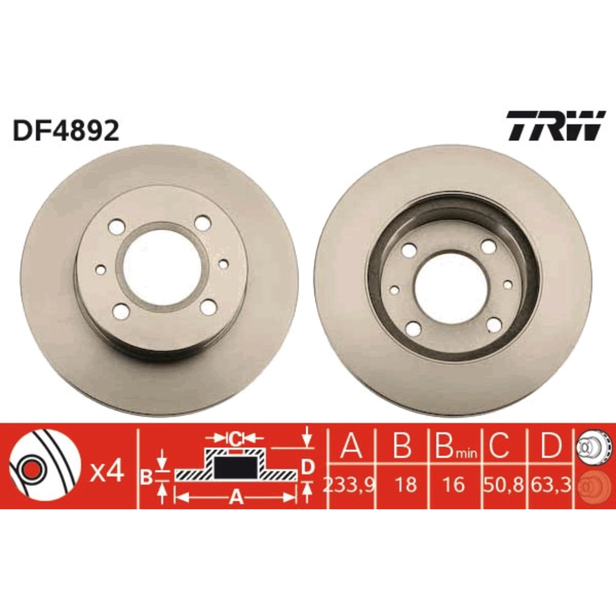 Jarrulevy TRW DF4892