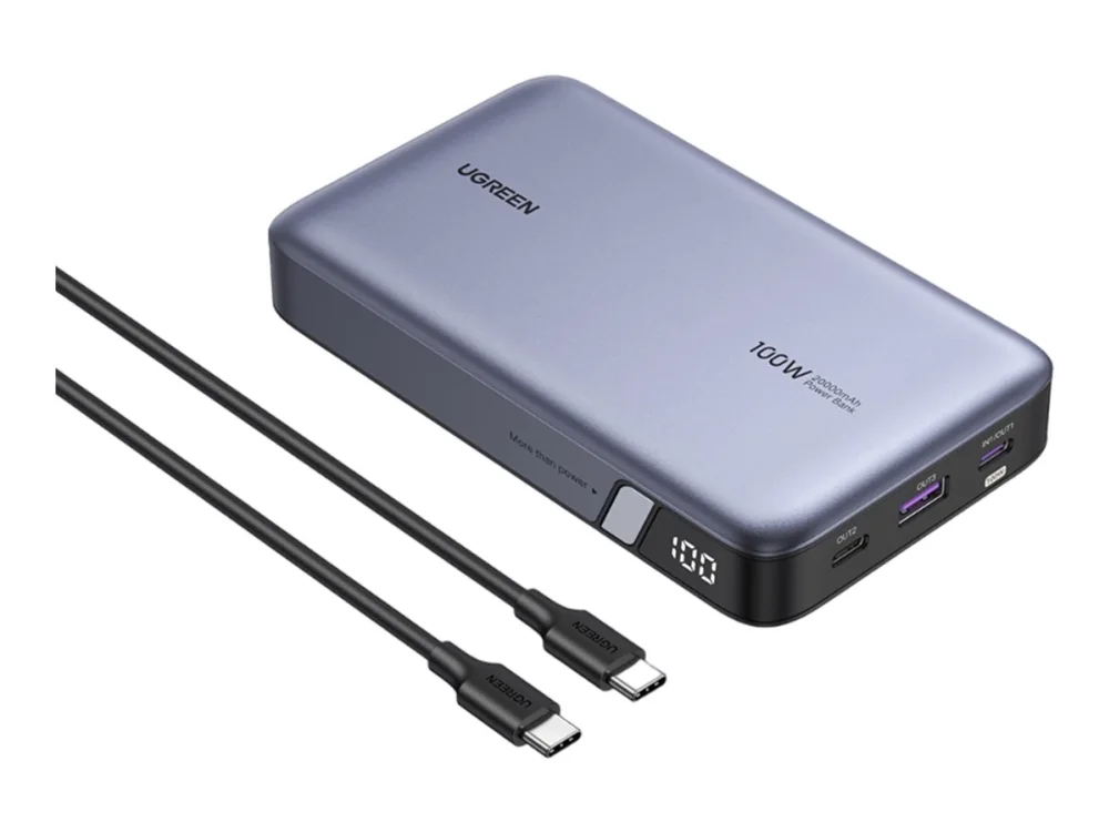 Ugreen 25188, 20000 mAh, Power Delivery 3.0, harmaa