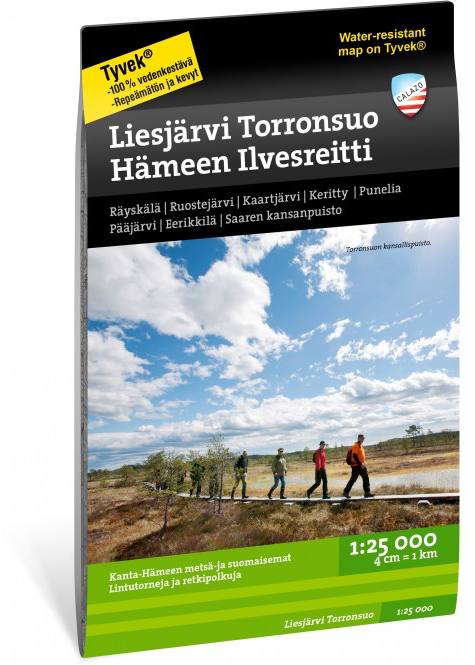Calazo Liesjärvi Torronsuo Tyvek retkeilykartta, suomi