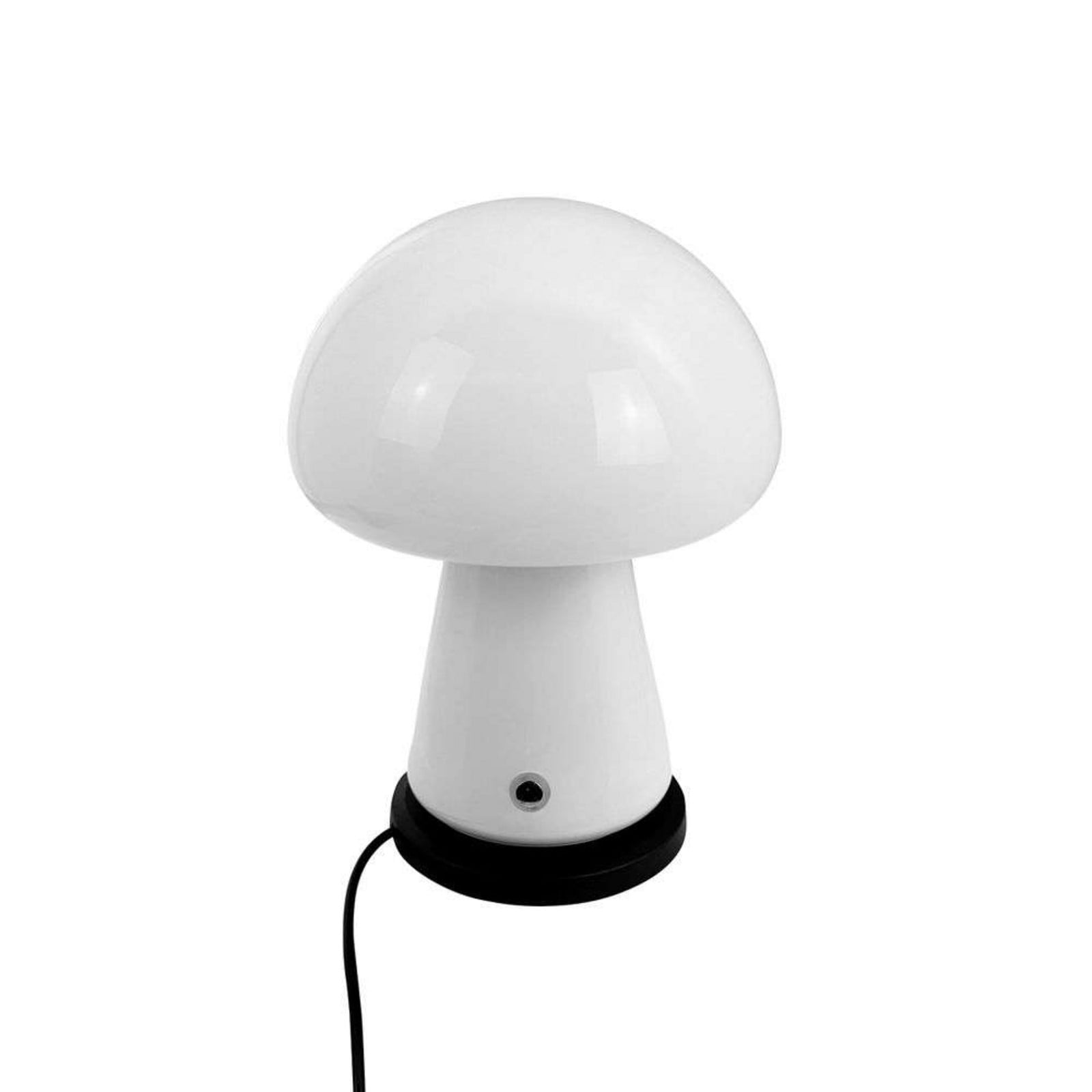 Morkel Mushroom LED-akkukäyttöinen pöytävalaisin, valkoinen - Dyberg Larsen - Olohuone - Skandinaavinen - Lasi - Yksilamppuinen