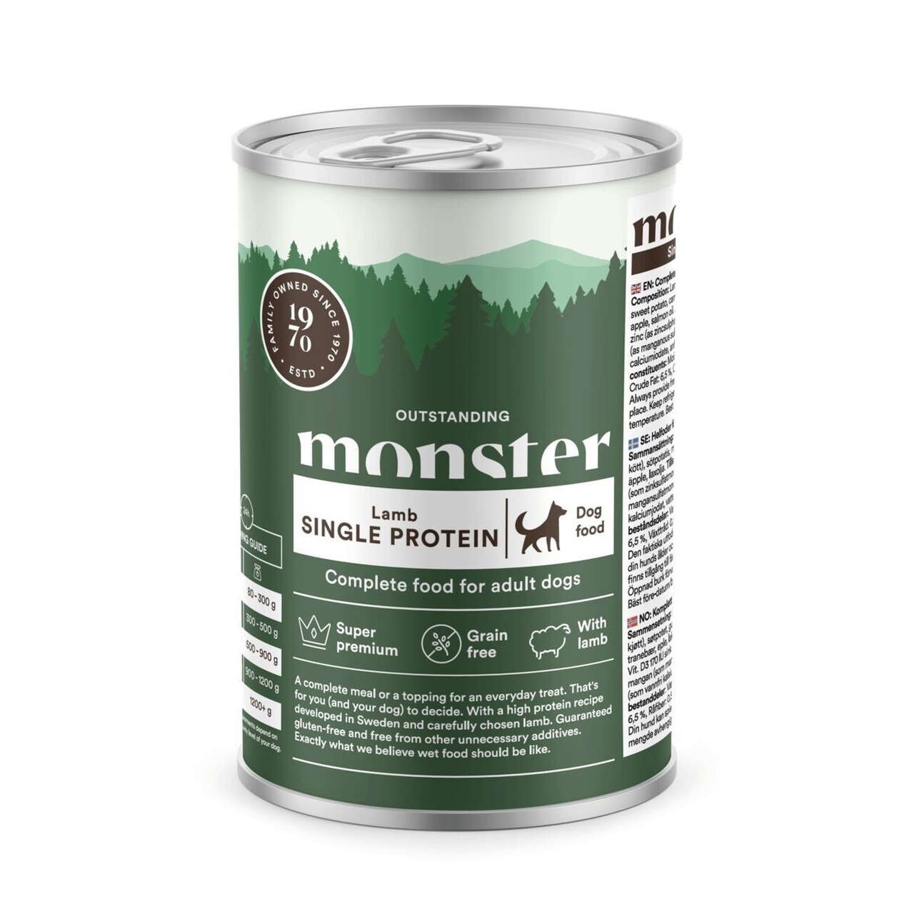 Monster Dog Adult Single Lamb 400g