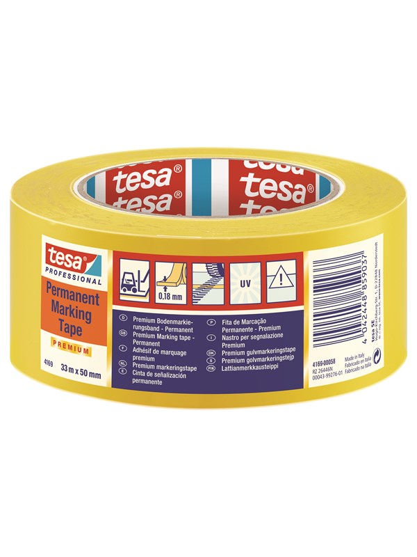 tesa Floor Merkintä Tape Premium indoor and outdoor 33m x 50 mm Keltainen
