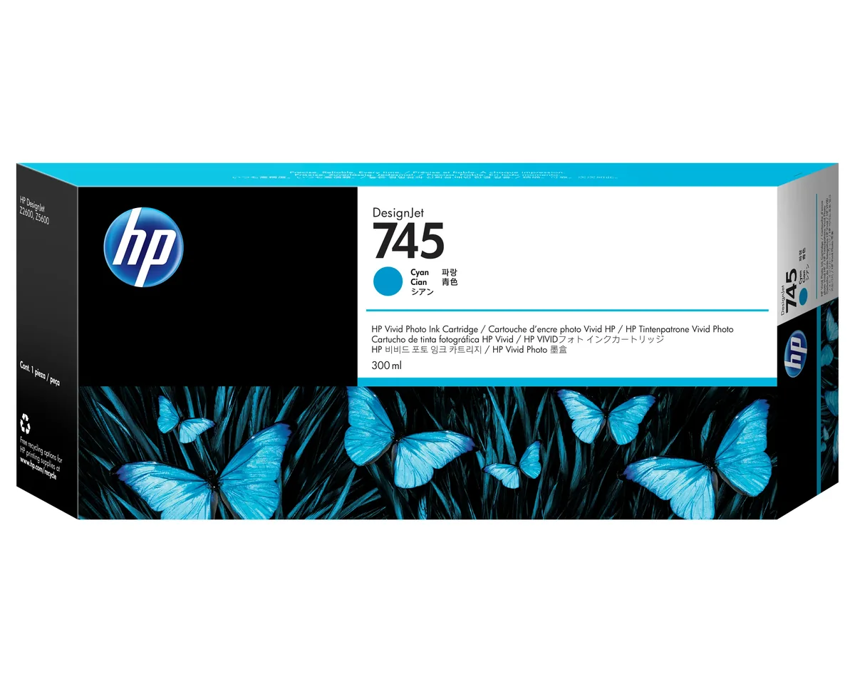 Hp Muste Syaani No.745 300ml - Z2600/z5600