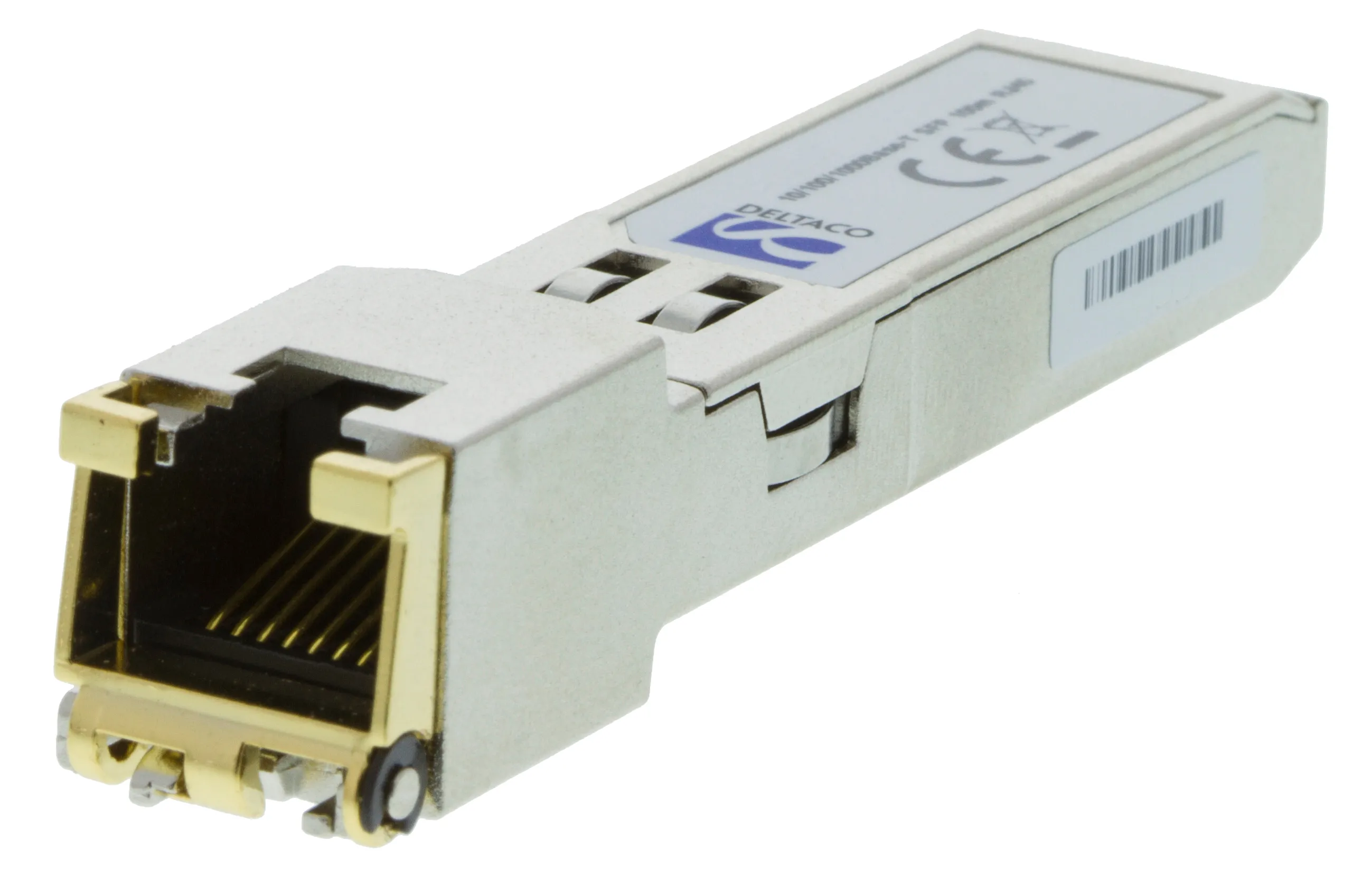 DELTACO SFP-HP003 - SFP (mini-GBIC) transceiver modul (svarende til: HP J8177C) - GigE - 1000Base-T - RJ-45 - op til 100 m - for HPE 1810, 1910, 20p 10/100/1000, 2610, 3500, 6200, Switch 8212  HPE Aruba 2530, 5406)