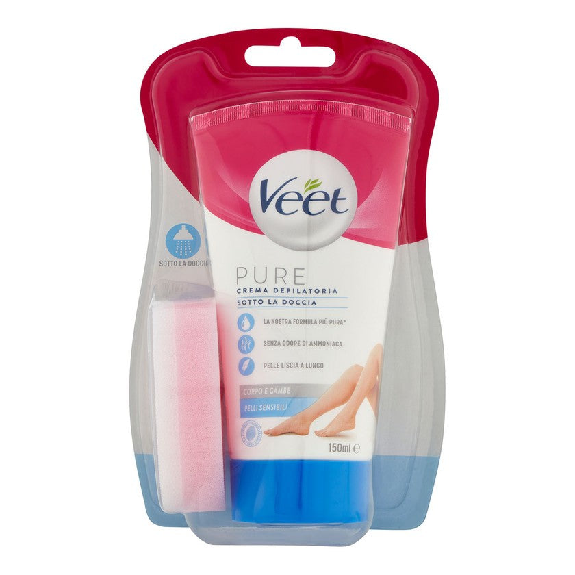 Veet Crema Depilatoria Sotto La Doccia Silk&Fresh Pelli Sensibili 150 ml — Crema Depilatoria