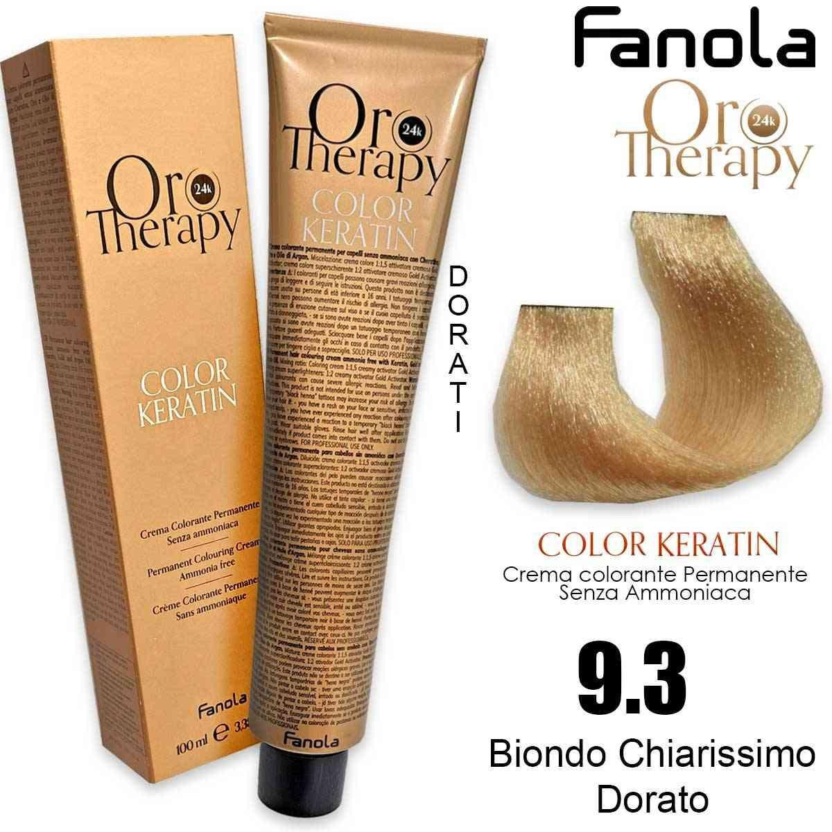 Hiusväri Fanola Oro Therapy - Palette värit täydellinen 9.3 | Erittäin vaalea kultainen blondi