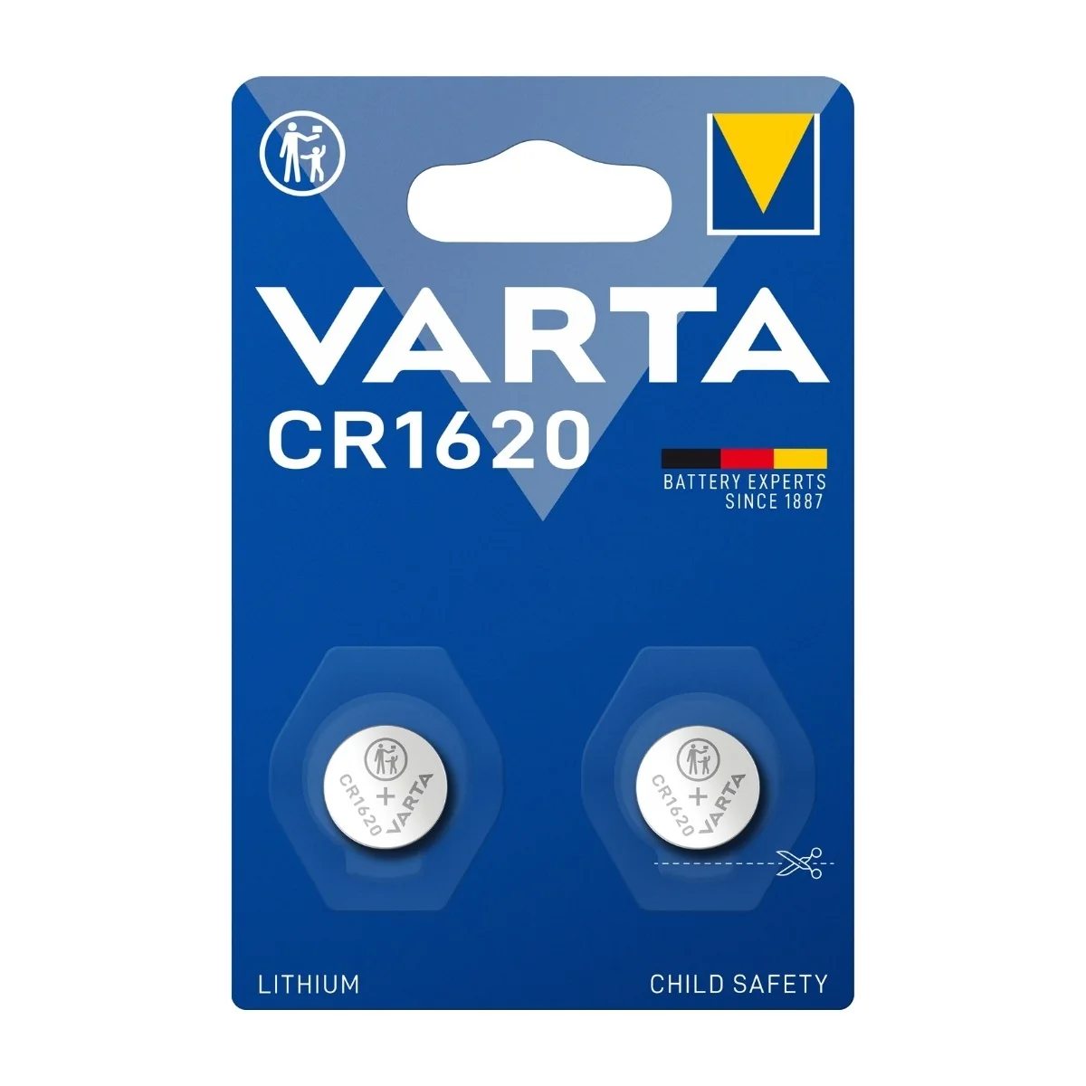 Varta 06620, Ladattava akku, CR1620, Litium, 3 V, 2 kpl, 2 mm
