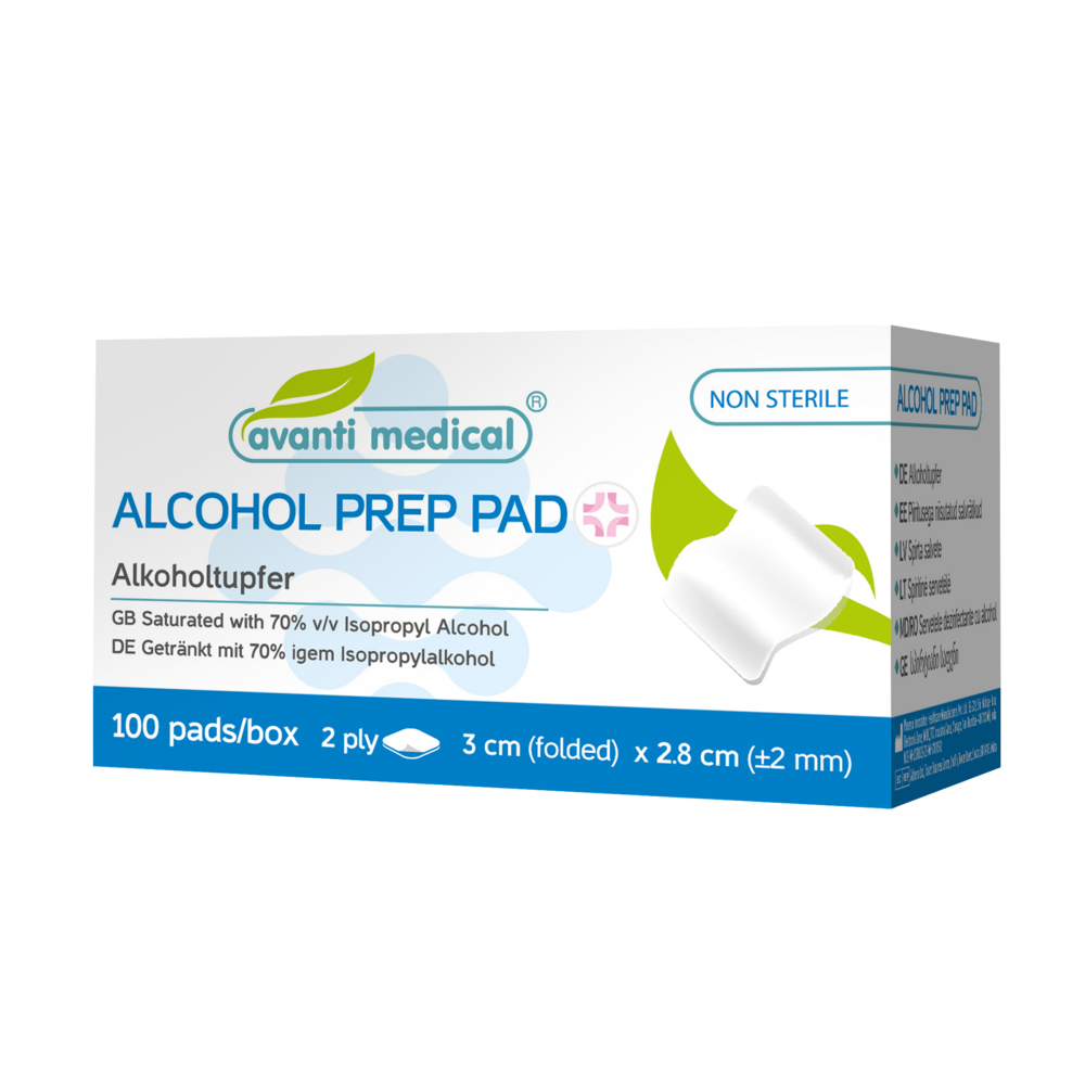 Avanti Medical ihonpuhdistuslappu 2krs 3x3 cm 100x1 kpl