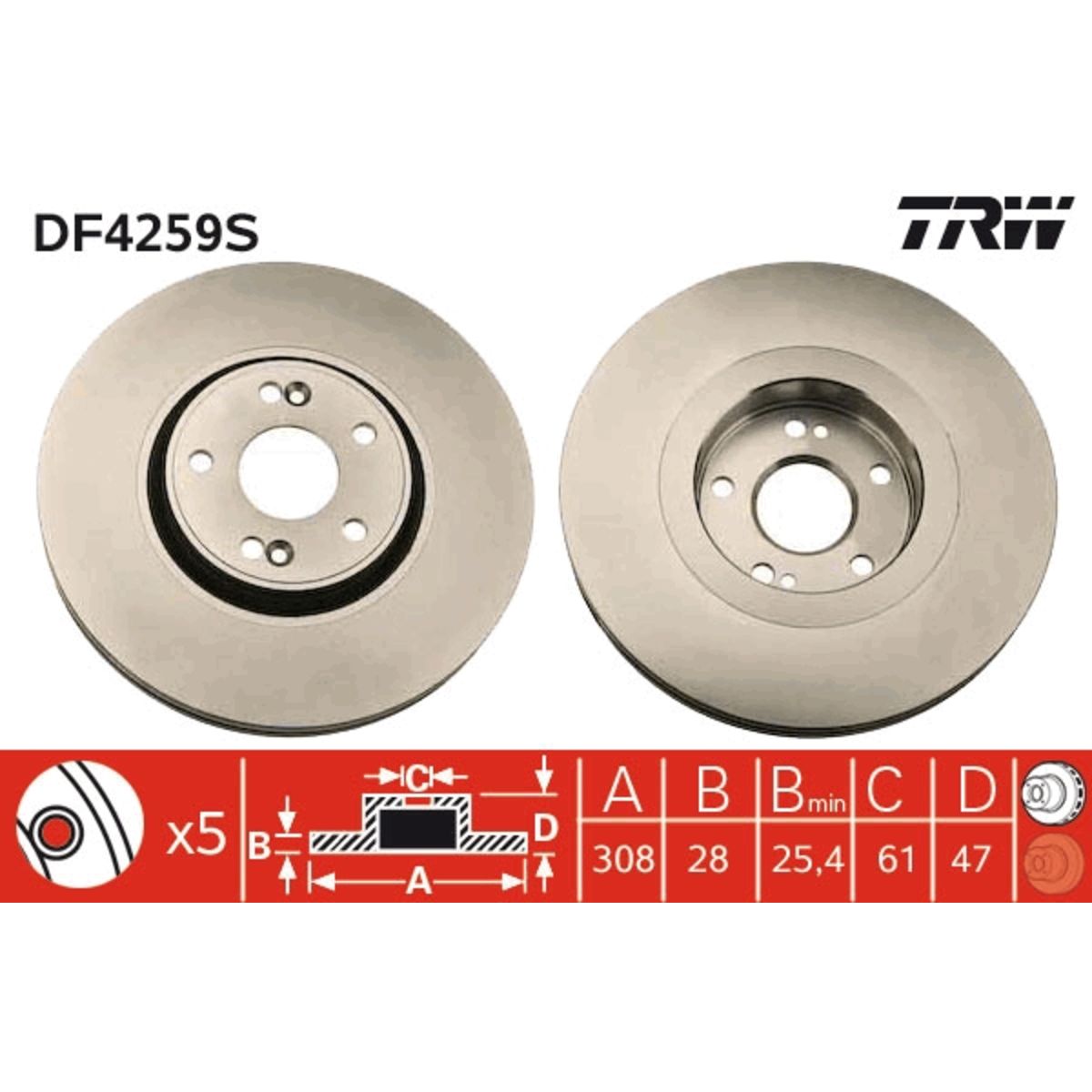 Jarrulevy TRW DF4259S