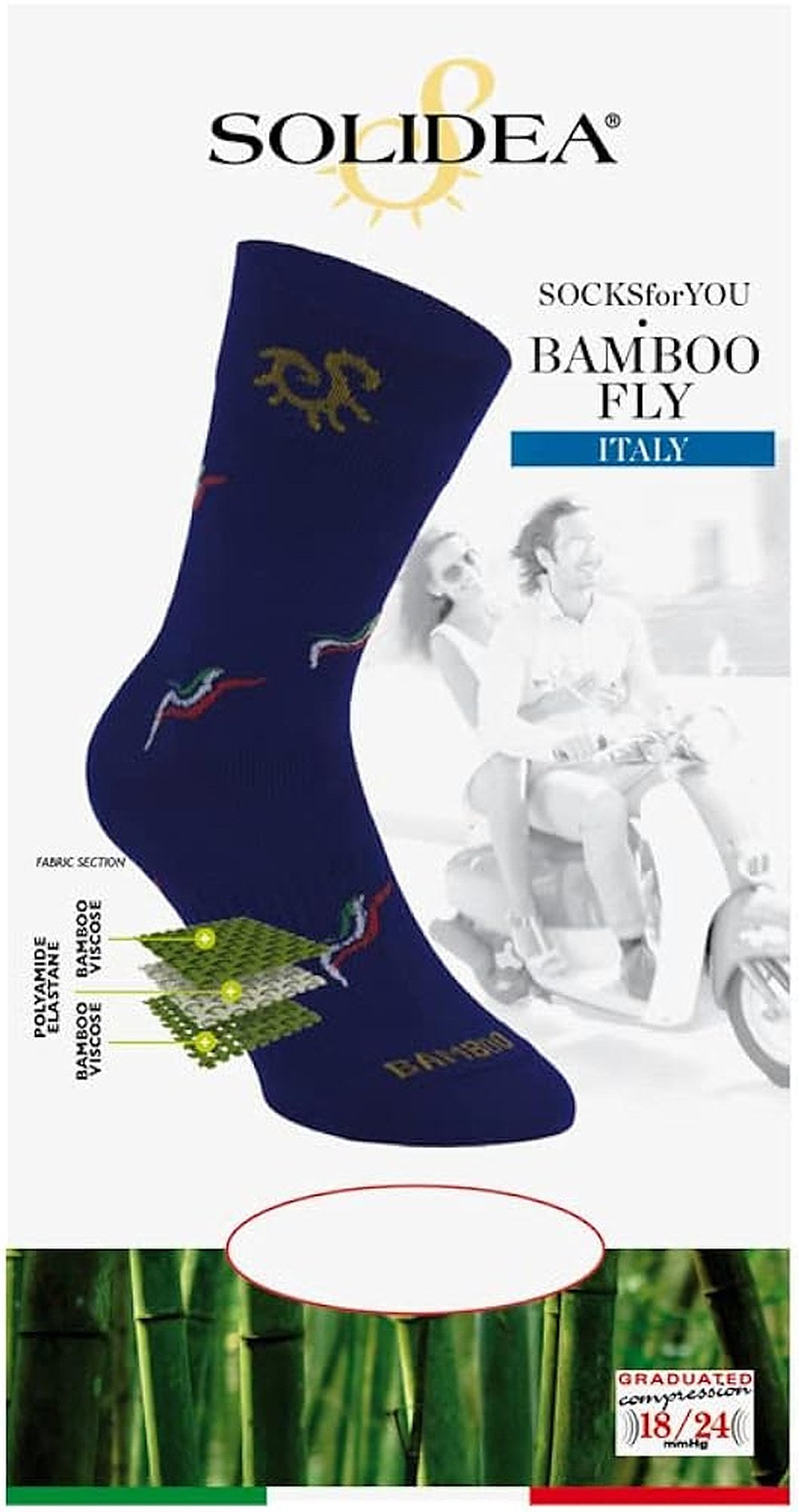 Solidea Socks For You Bamboo Fly Italy Compression 18 24mmHg Harmaa 1S