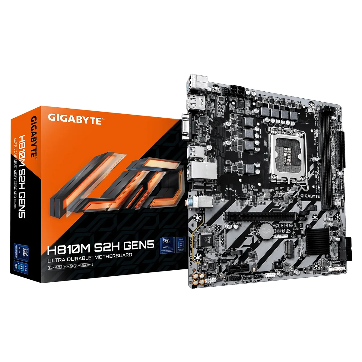 GIGABYTE H810M S2H GEN5 Emolevy - Intel H810 - Intel LGA1851 - DDR5 RAM - Micro-ATX