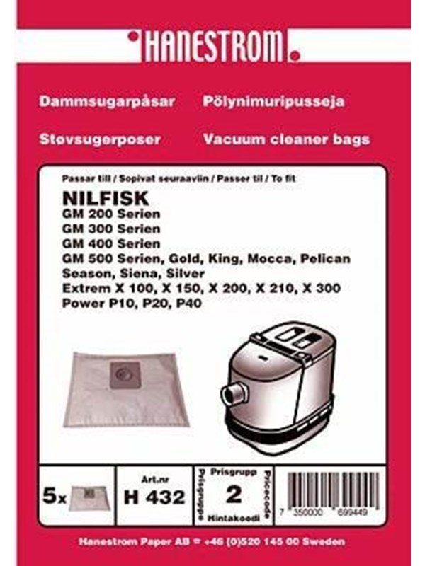 Premium Pölypussit, mikrokuitu, 5kpl. + moottorisuodattimen DU12040 Vastaa: N/A