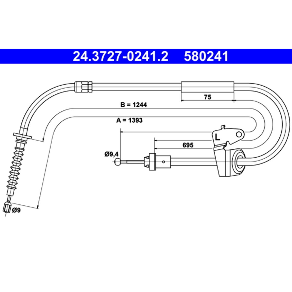 Vaijeri, seisontajarru ATE 24.3727-0241.2
