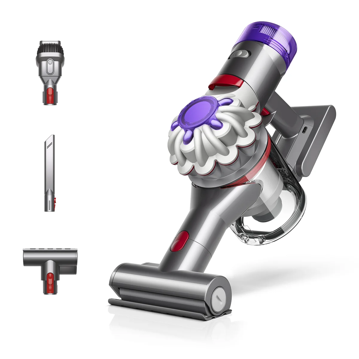 Dyson 586120-01, Kuiva, Matto, Kovat lattiapinnat, Patja, Soft floor, Verhoilu, Pussiton, Harmaa, Punainen, Violetti, Akku, 40 min