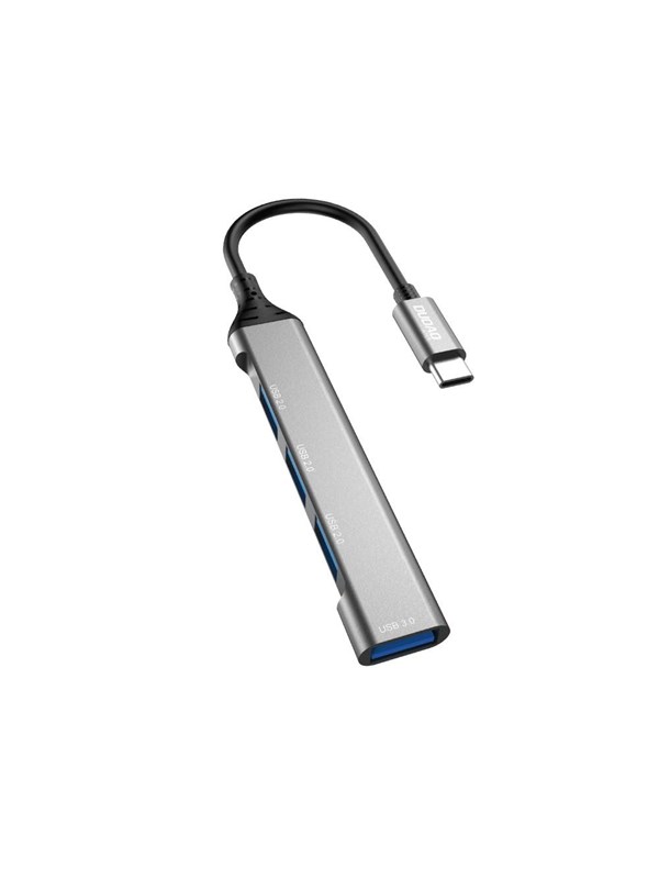 Dudao HUB 4in1 USB-C - 4x USB-A (3 x USB2.0 / USB3.0) 6.3cm black (A16T) USB hub - 4 porttia - USB 2.0 - Musta
