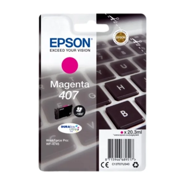 Epson 407 XL-mustekasetti, 38.1 ml, magenta