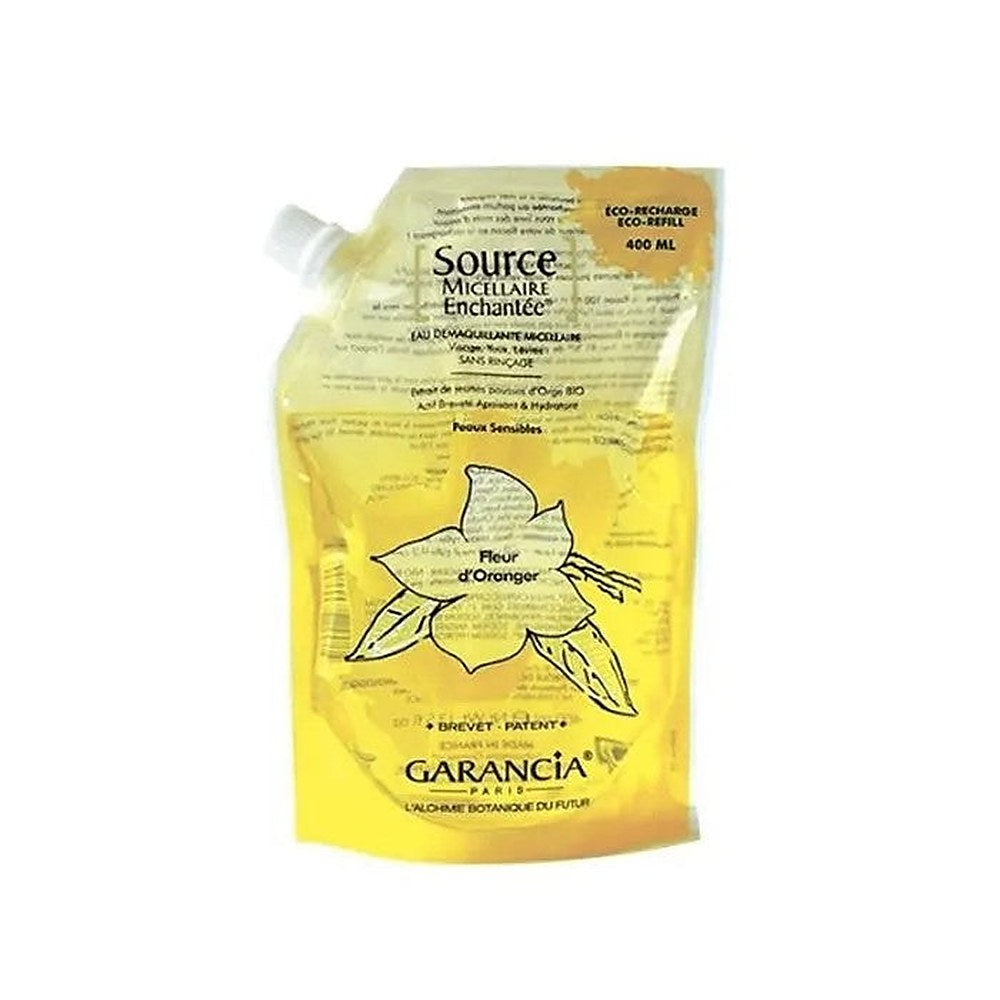 Garancia Enchanted Micellar Source Misellimeikinpoistoaine Vesiherkälle iholle Appelsiininkukka eco REFILL 400ml