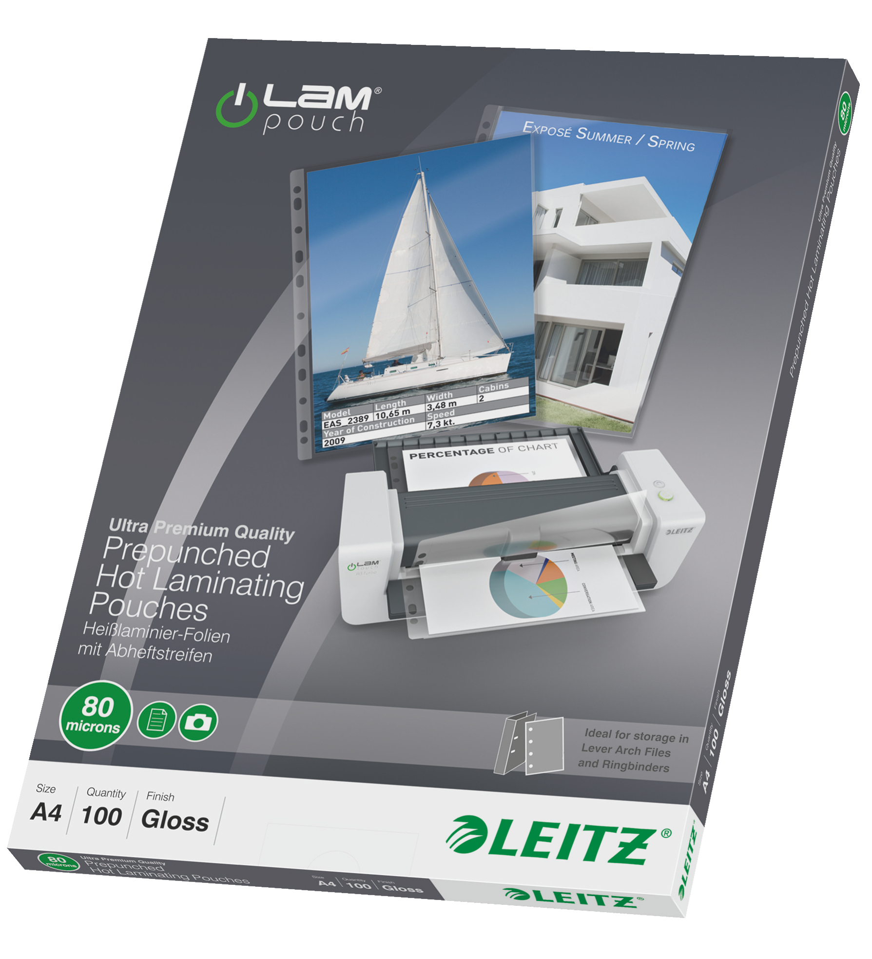 Leitz Laminointitasku reikillä A4 80mic. 100/ltk 16918 Vastaa: N/A
