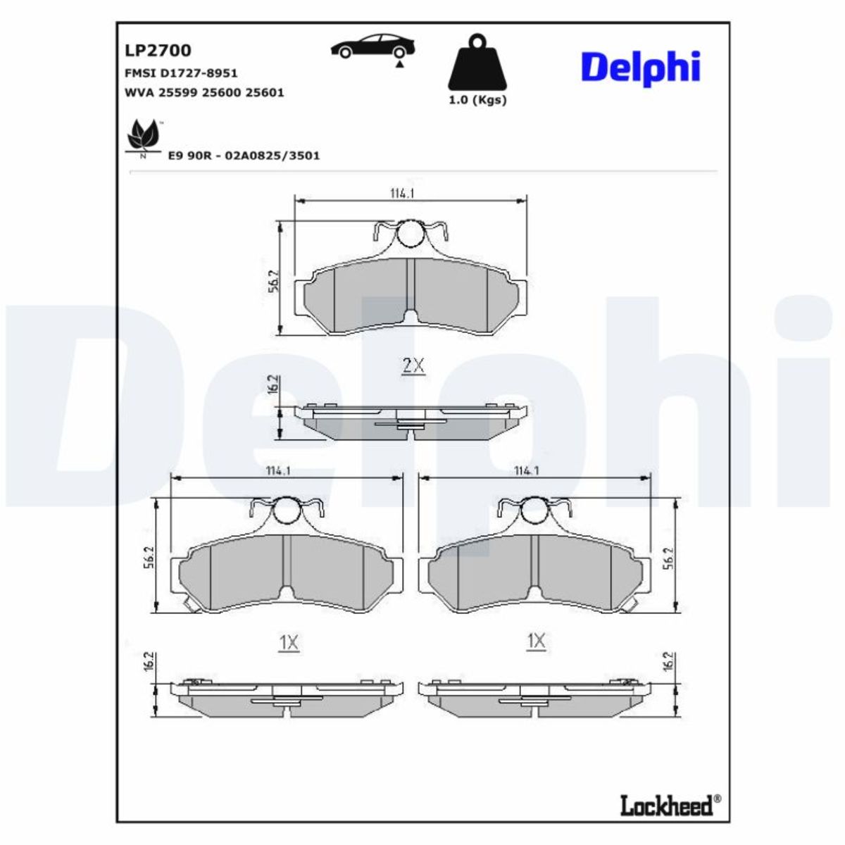 Jarrupalat, levyjarru DELPHI LP2700