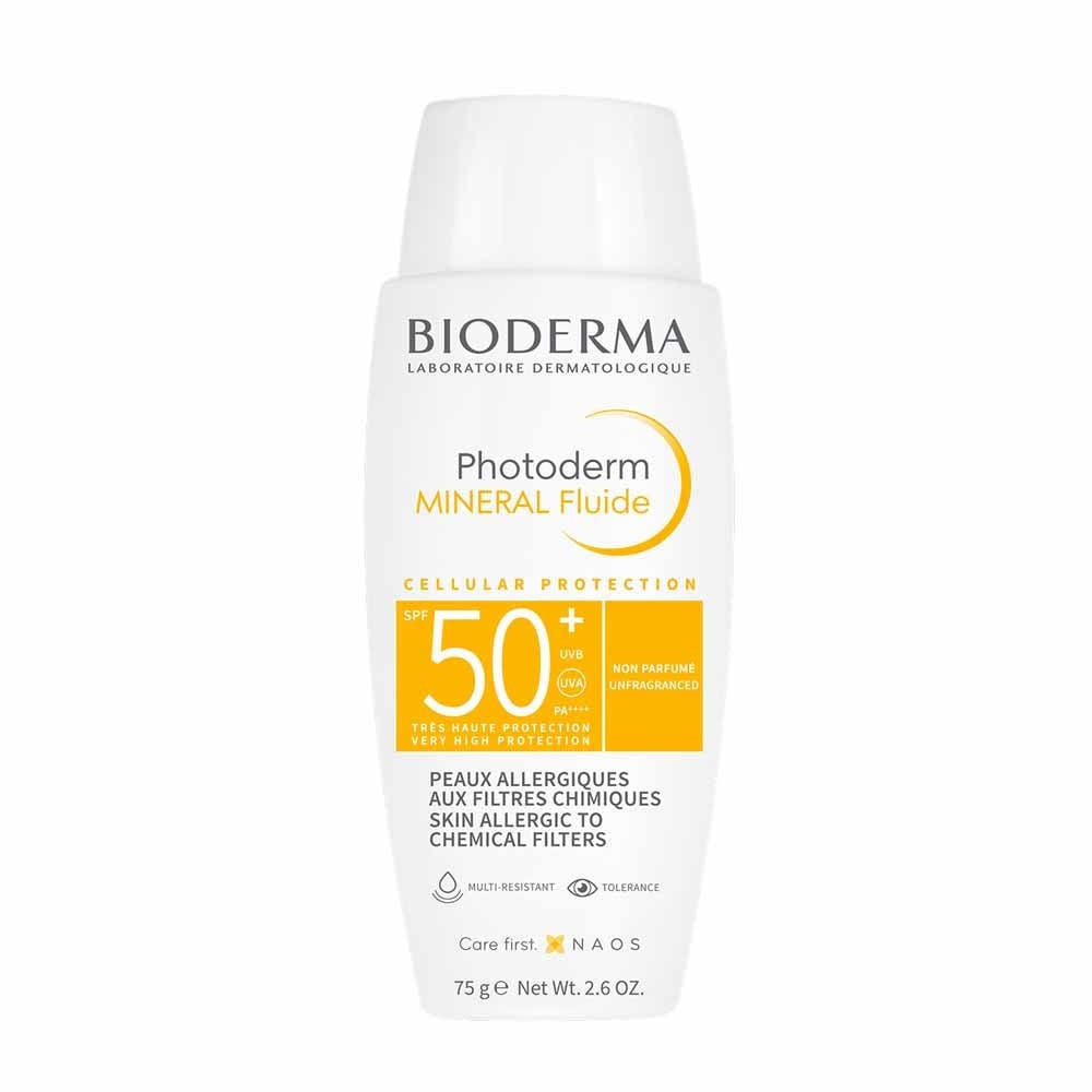 Bioderma Photoderm Mineral fluid SPF50+ - Hajusteeton - Kemiallisille suodattimille allerginen iho 75g