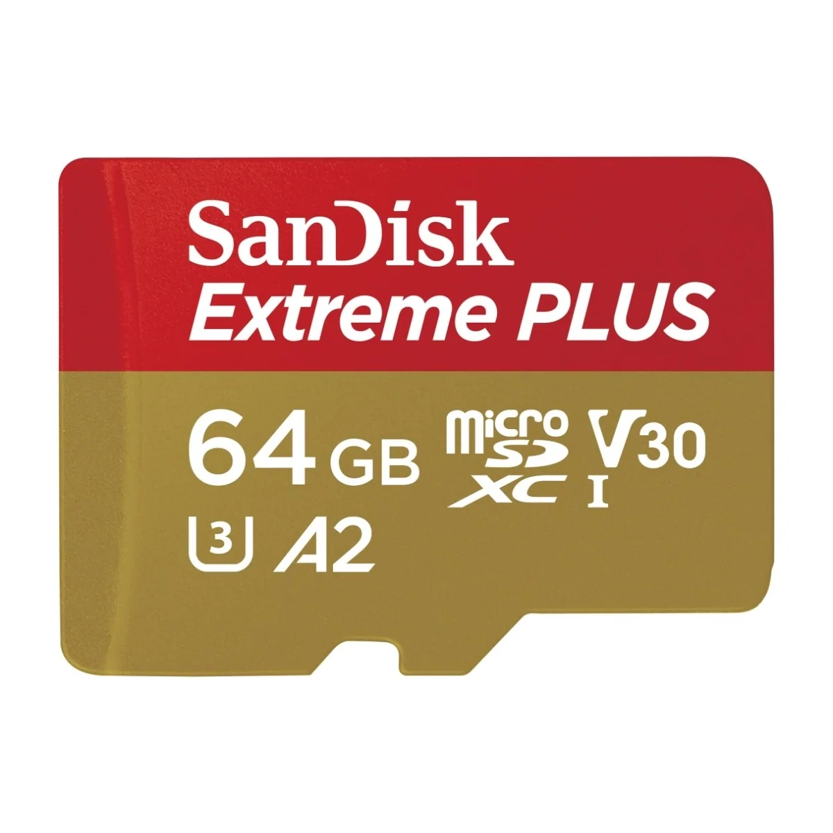 SanDisk Extreme PLUS 64 Gt MicroSDXC UHS-I U3 V30 A2 -muistikortti + SD-adapteri