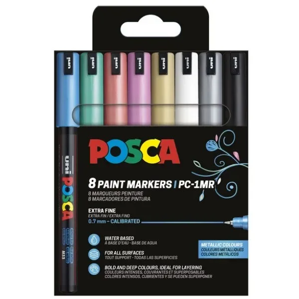 POSCA PC-1MR - 8 pcs - Water-based pigment - Metallic colors