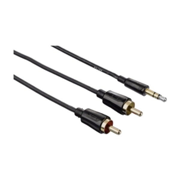 Hama Flexi-Slim 3,5 mm – 2x RCA -audiokaapeli, 1,5 m, musta