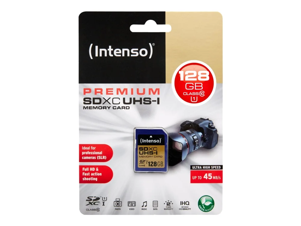 Intenso Premium - Flashhukommelseskortti - 128 GB - UHS luokka 1 / Class10 - SDXC UHS-I
