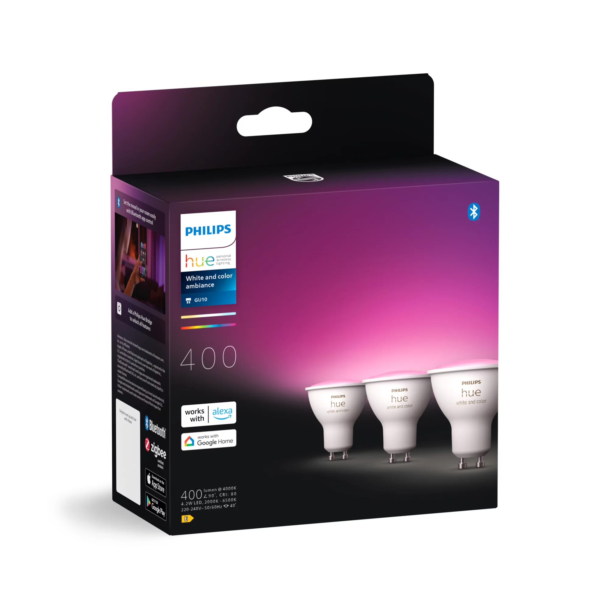 Philips Hue White and Color Ambiance GU10 - Älykäs kohdelamppu, Valkoinen