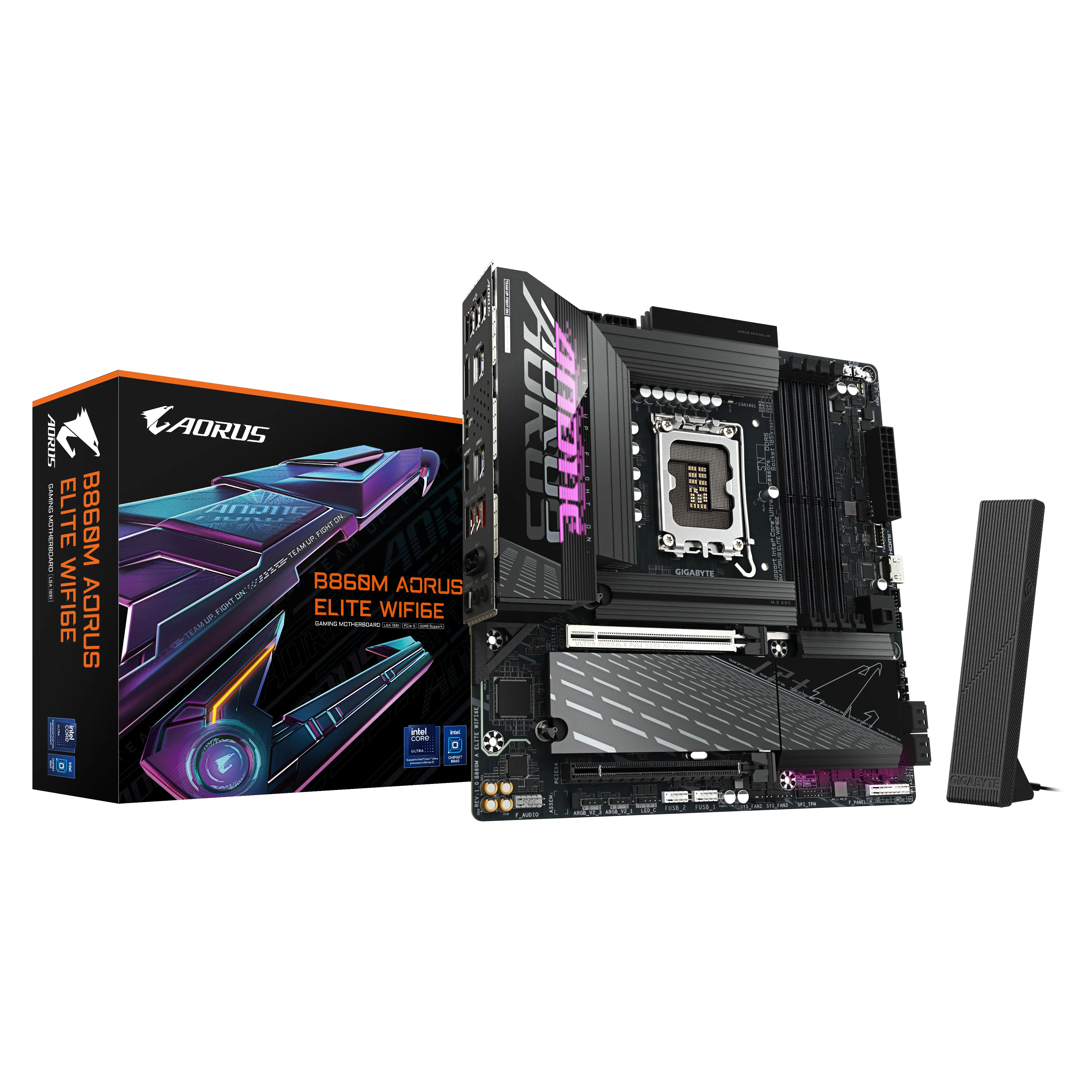 GIGABYTE B860M AORUS ELITE WIFI6E Emolevy - Intel B860 - Intel LGA1851 - DDR5 RAM - Micro-ATX