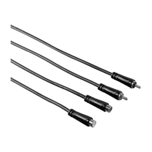 Hama 2x RCA kullattu -audiokaapeli, 3 m, musta