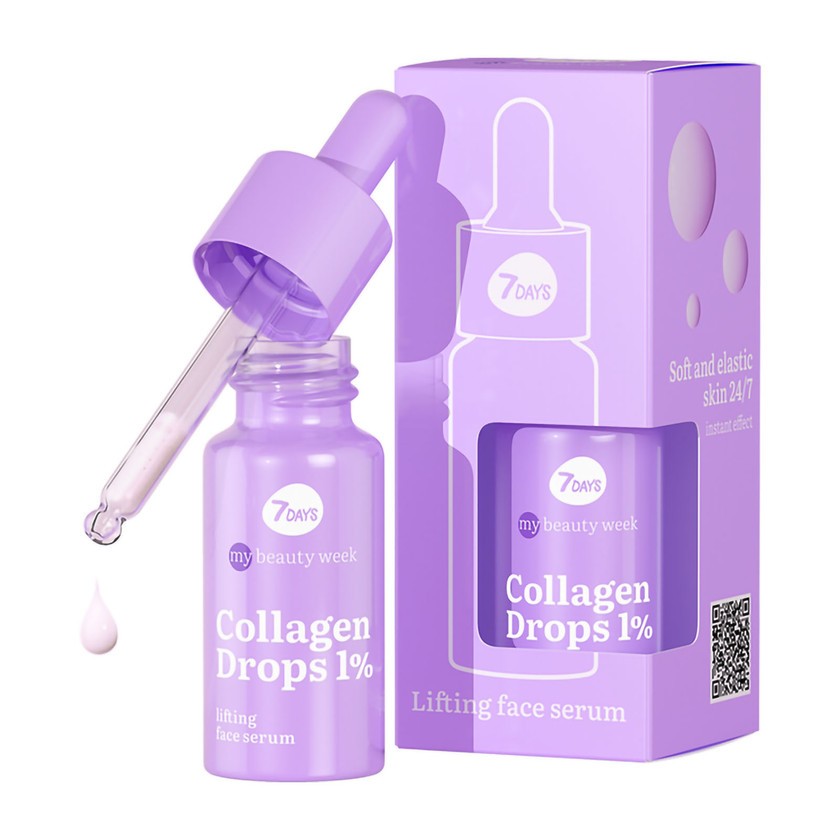 7 Days My Beauty Week Kasvoseerumi Collagen Drops Lifting-vaikutus 20 ml
