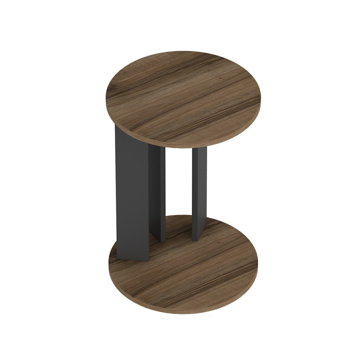 Norda Design Moderni sivupöytä, pähkinä & antrasiitti, 34 x 64 x 34 cm | 100 % melamiinipinnoitettu, 18 mm paksu | Tyylikäs ja toimiva