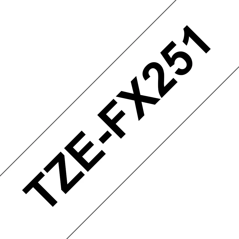 BROTHER TZEFX251 tape 24mm 8m white black laminiert for cabel + Rohrmarkierungen