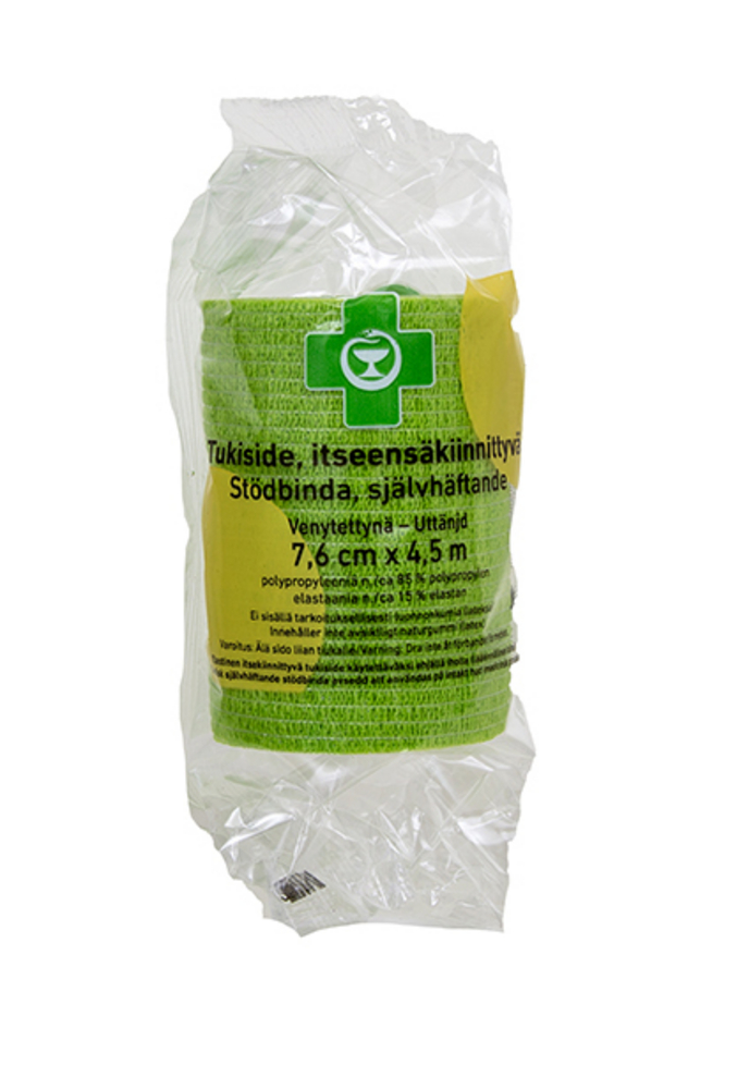 APTEEKKI Tukiside itseensäkiinnittyvä 7,6cm x 4,5m 1 kpl, vihreä