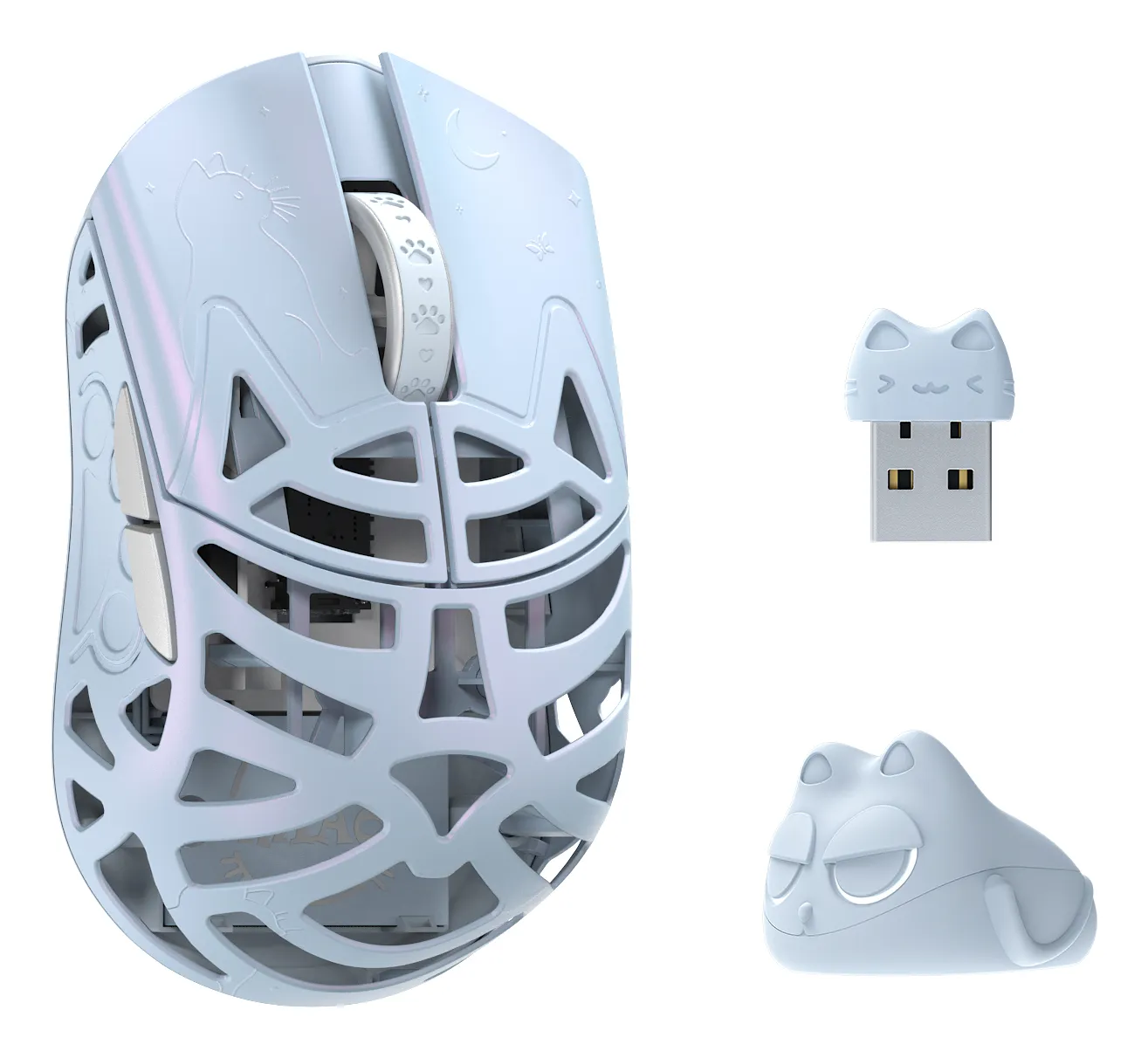 WLMouse Beast Miao (Omron) / Wireless 8K / Magnesium - Pelihiiri - Optinen - 5 painiketta - Sininen