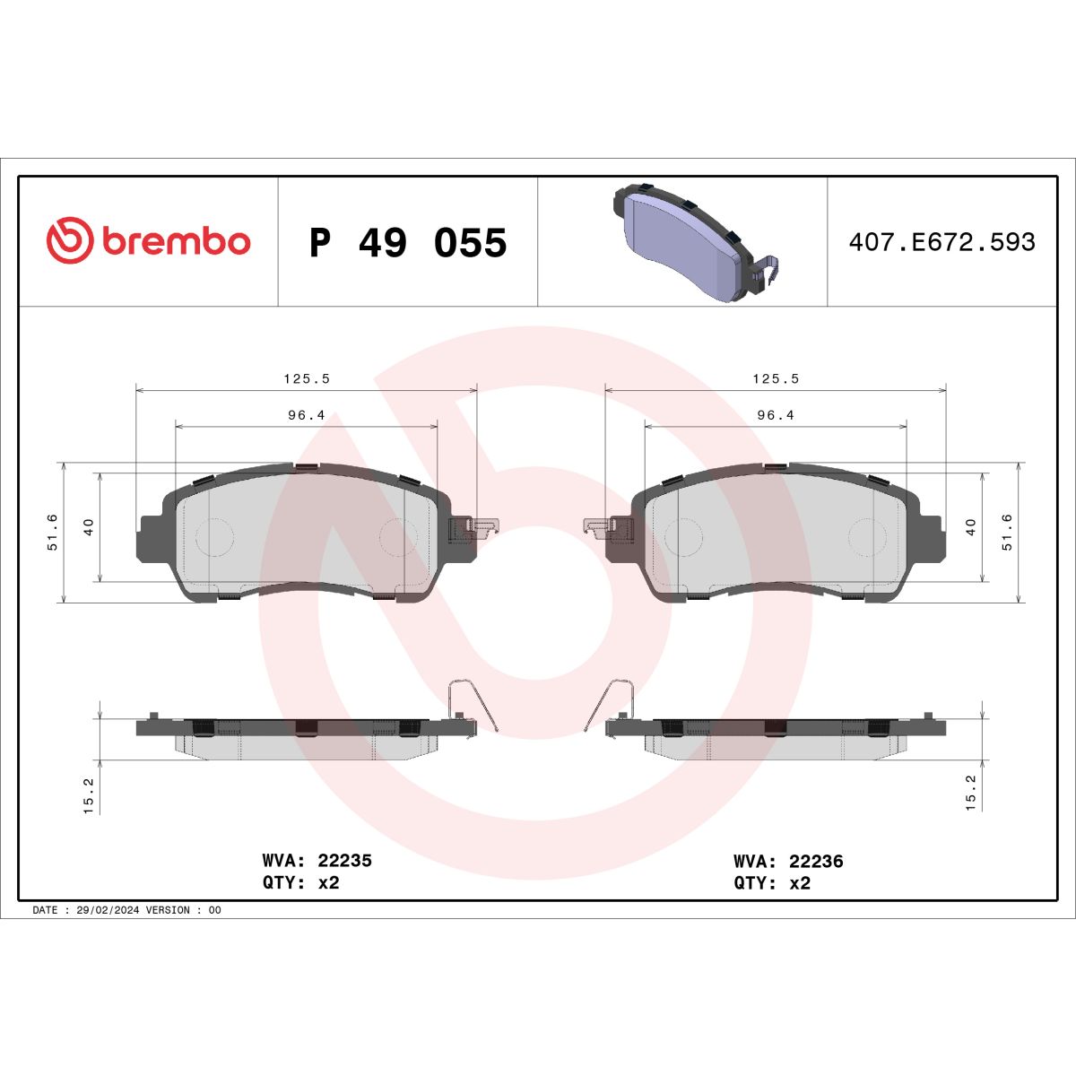 Jarrupalat, levyjarru BREMBO P 49 055
