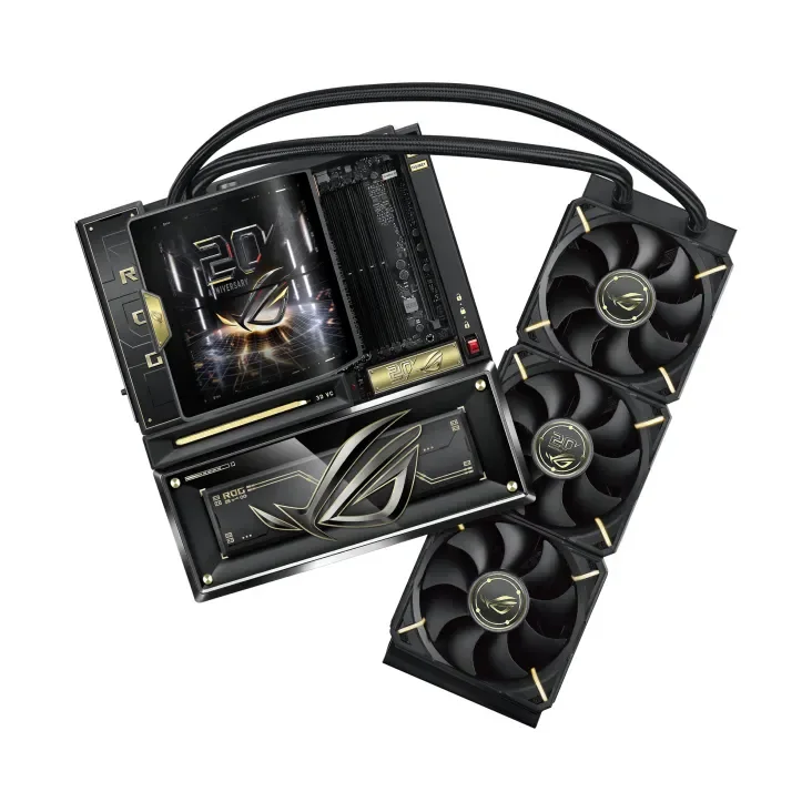 Asus ROG Crosshair X870E Edition 20 WiFi 7 AM5 E-ATX -emolevy + ROG RYUJIN 360 Edition 20 + ROG SLASH Hard Case Luggade Edition 20