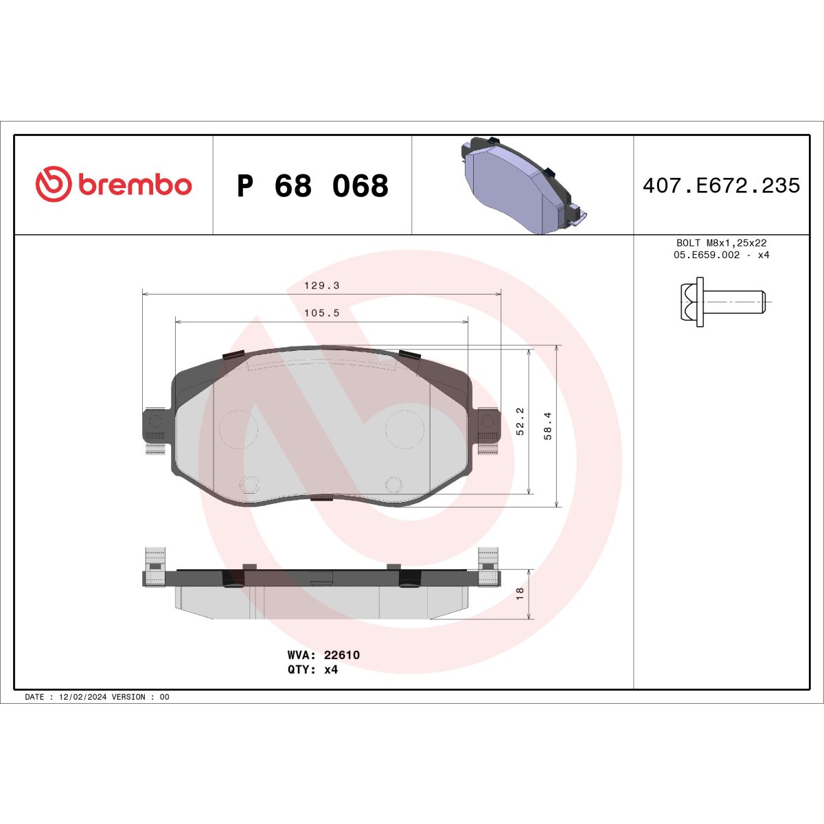 Jarrupalat, levyjarru BREMBO P 68 068