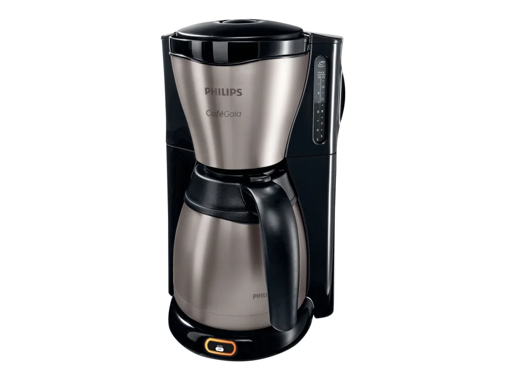 Philips Café Gaia HD7548 Kahvinkeitin, Suodatinkahvinkeitin, 1,32 L, Jauhettu kahvi, 1100 W, Musta, Metallinen