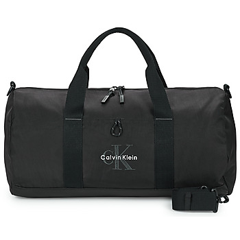 Calvin Klein Matkakassi 'Monologo Embroidery Duffel' tummanharmaa / musta