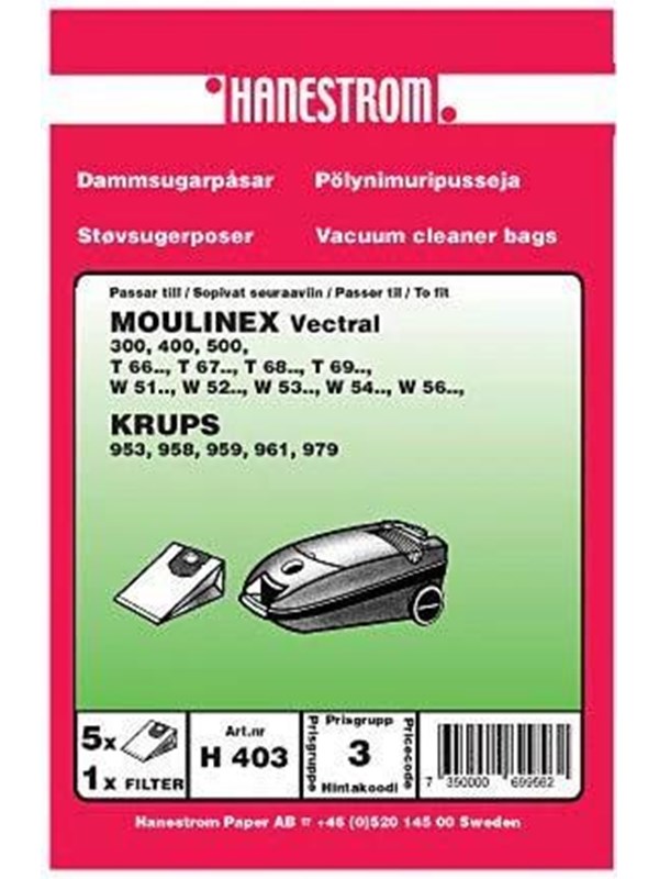 Haneström Pölypussit, paperi, 5kpl. DU12059 Vastaa: N/A
