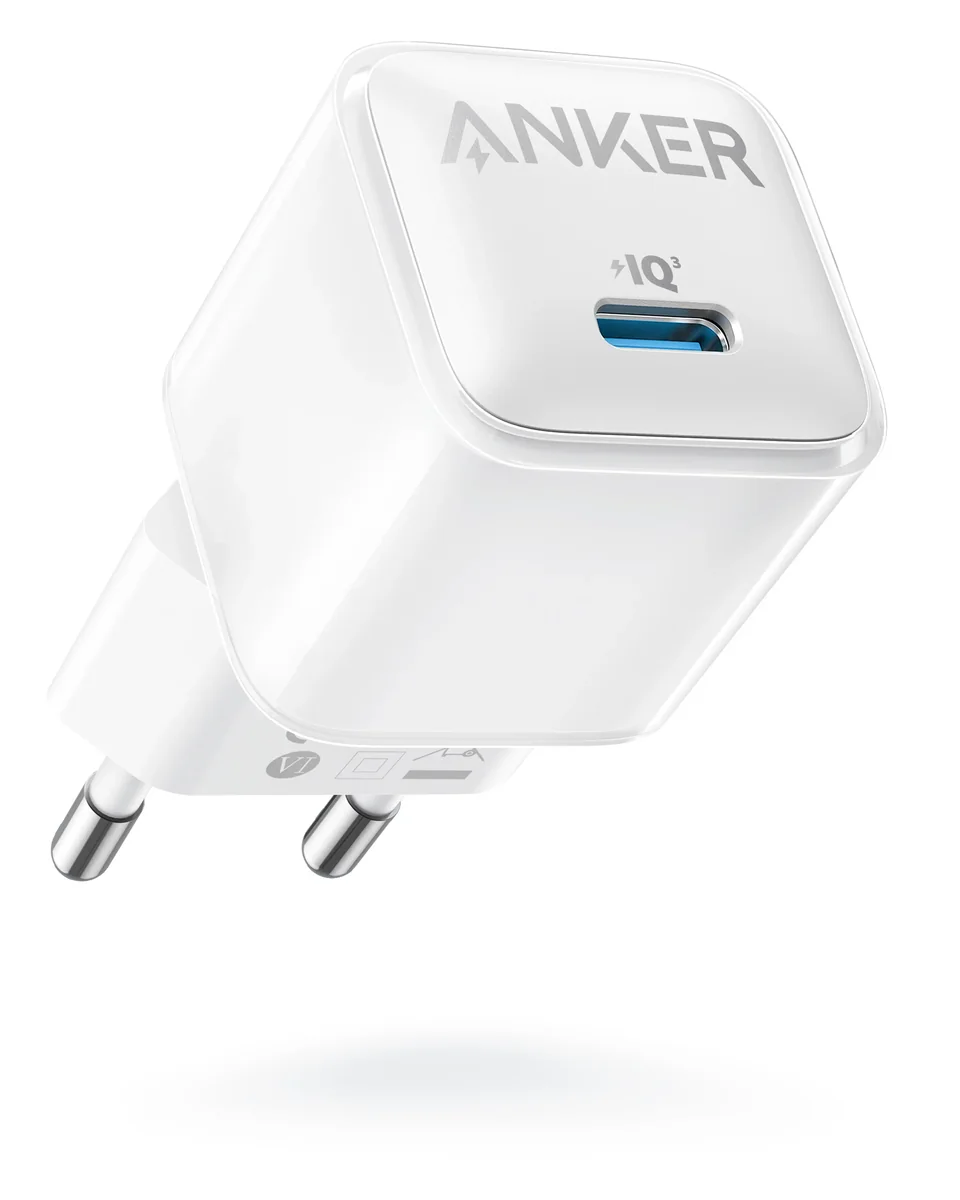 Anker 512 Nano Pro 20 Watt USB-C - Seinälaturi, valkoinen