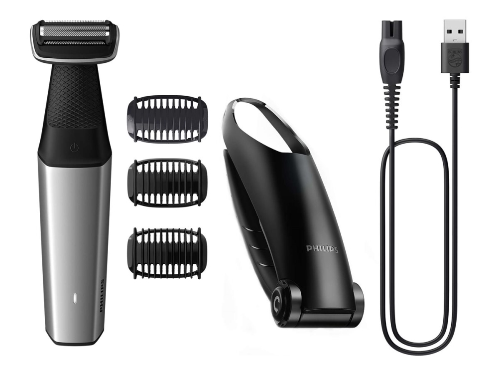 Philips Bodygroom Series 5000 BG5021/15 -vartalonhoitosetti, musta, hopea